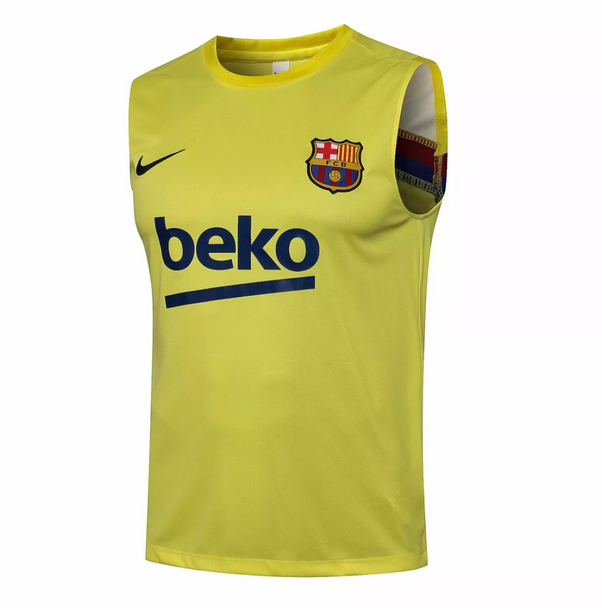 2021/22 Barcelona Yellow Soccer Vest T-Shirt